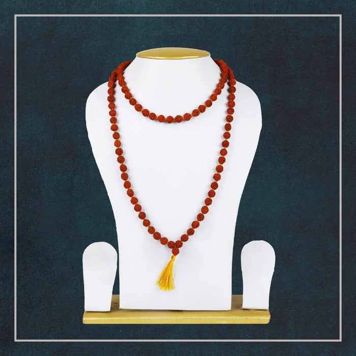 Ruthratcham Malai - 20 Inches | 8 mm Rudraksha Mala/ 108 Beads Kantha Mala for Men & Women