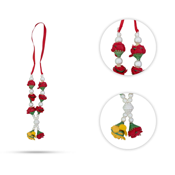 Moti Mala - 6 Inches | Decorative Floral Garland/ Mala For Idols & Photo Frame