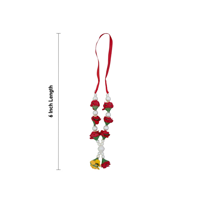 Moti Mala - 6 Inches | Decorative Floral Garland/ Mala For Idols & Photo Frame