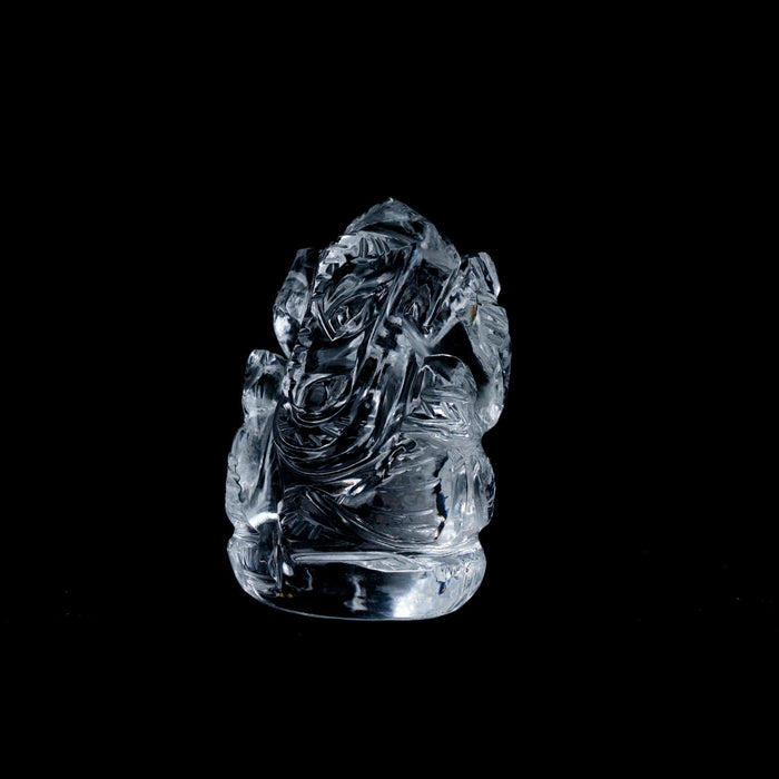 Sphatik Ganapati Idol - 1.5 Inches | Spatika Vinayaka Statue/ Lucky Ganesha Statue for Pooja/ 35 Gms Approx