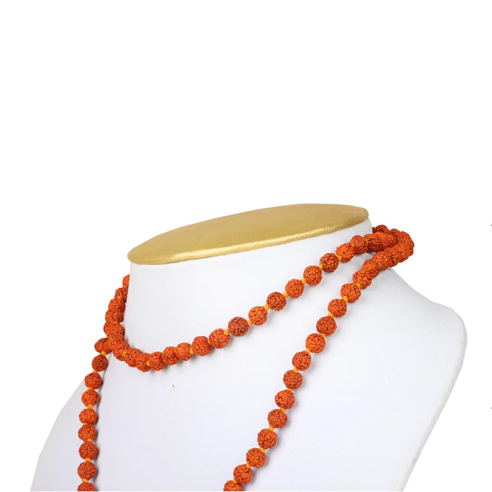 Ruthratcham Malai - 15 Inches | 6.5 mm Rudraksha Mala/ 108 Beads Kantha Mala for Men & Women