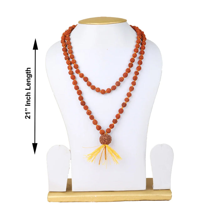 Ruthratcham Malai - 21 Inches | 7.5 mm Rudraksha Mala/ 108 Beads Kantha Mala for Men & Women