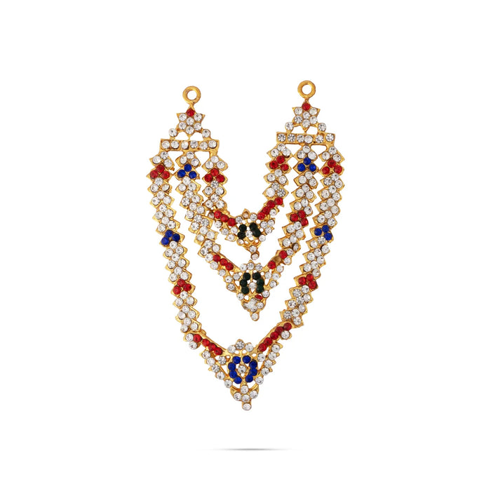 Stone Necklace - 4.5 Inches | Multicolour Stone Jewellery/ Jewellery for Deity/ 40 Gms