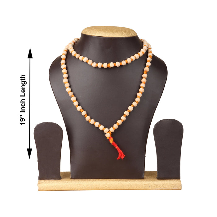 Tulasi Mala With Thread Knot - 19 Inches | 7 mm/ 108 Beads/ Thulasi Malai/ Tulsi Kanthi Mala for Meditation