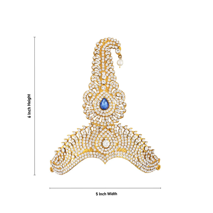 Stone Kireedam - 6 x 5 Inches | Thura Crown/ Stone Mukut for Deity