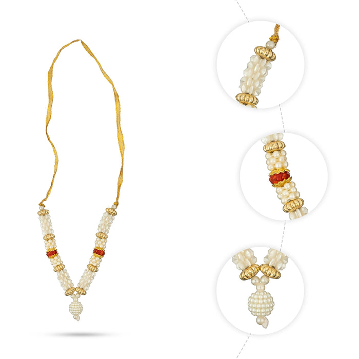 Moti Mala - 4.5 Inches | Stone Mala/ Pearl Moti Mala for Deity Decor