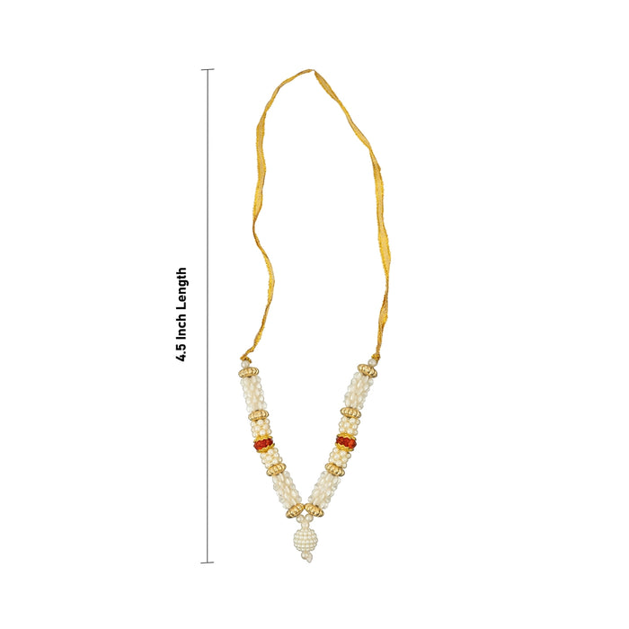 Moti Mala - 4.5 Inches | Stone Mala/ Pearl Moti Mala for Deity Decor