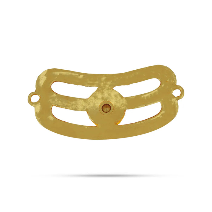 Shiva Vibuthi Pattai - 0.5 x 1 Inch | Gold Polish Thiruneer Pattai/ Tripundra Tilak/ Vibhuti Pattai for Deity