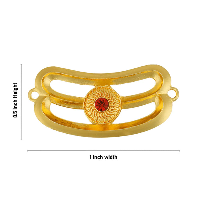 Shiva Vibuthi Pattai - 0.5 x 1 Inch | Gold Polish Thiruneer Pattai/ Tripundra Tilak/ Vibhuti Pattai for Deity