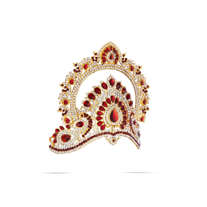 Stone Kireedam - 5 Inches | Half Mukut/ Crown/ Stone Jewellery for Deity