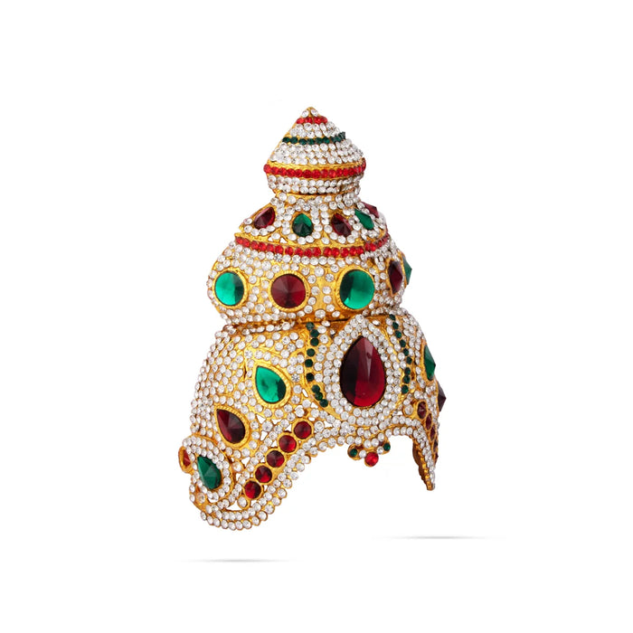 Stone Kireedam - 5 Inches | Half Mukut/ Crown/ Stone Jewellery for Deity
