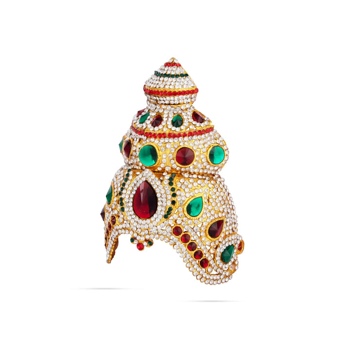 Stone Kireedam - 5 Inches | Half Mukut/ Crown/ Stone Jewellery for Deity
