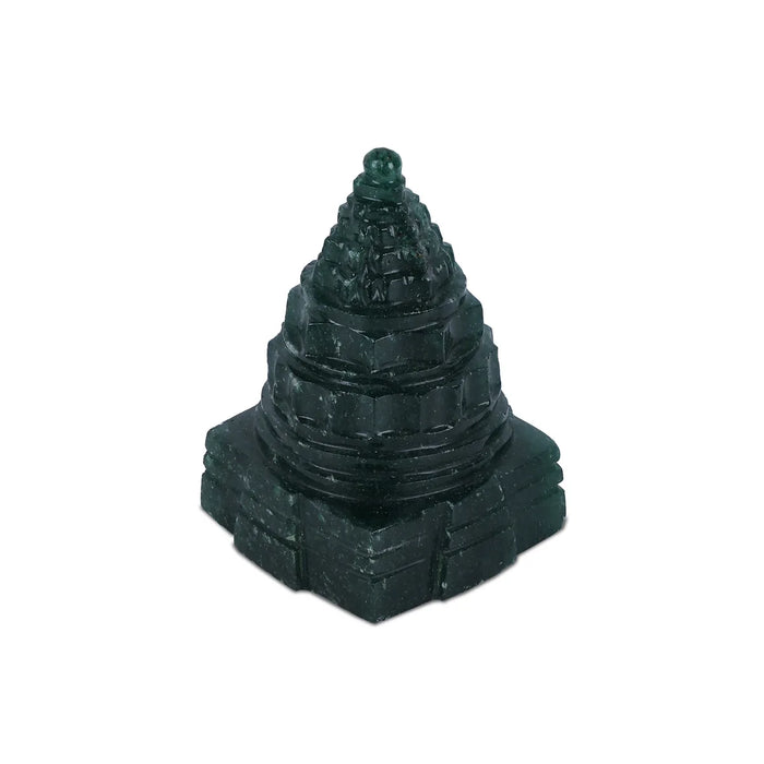 Green Jade Maha Meru - 1.5 x 2 Inches | Jade Sri Yantra/ Mahameru Yantra/ Shri Yantra for Pooja