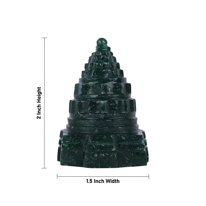 Green Jade Maha Meru - 1.5 x 2 Inches | Jade Sri Yantra/ Mahameru Yantra/ Shri Yantra for Pooja