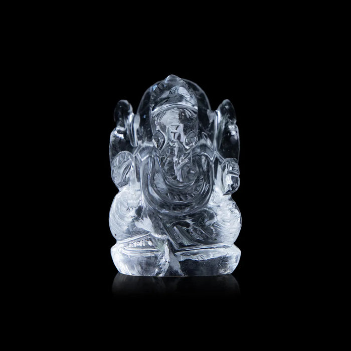 Sphatik Ganesh Murti - 2.5 x 1.75 Inches | Ganpati Murti/ Spatik Vinayaka Statue For Wealth & Prosperity