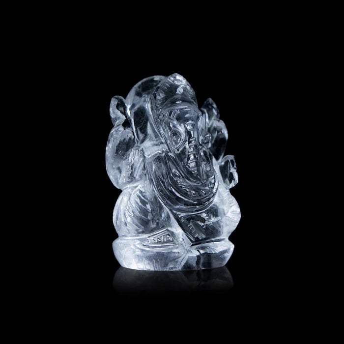 Sphatik Ganesh Murti - 2.5 x 1.75 Inches | Ganpati Murti/ Spatik Vinayaka Statue For Wealth & Prosperity