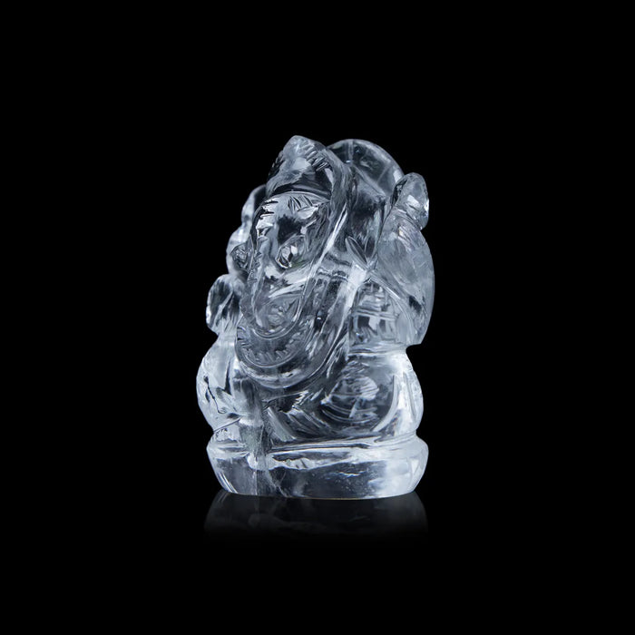 Sphatik Ganesh Murti - 2.5 x 1.75 Inches | Ganpati Murti/ Spatik Vinayaka Statue For Wealth & Prosperity