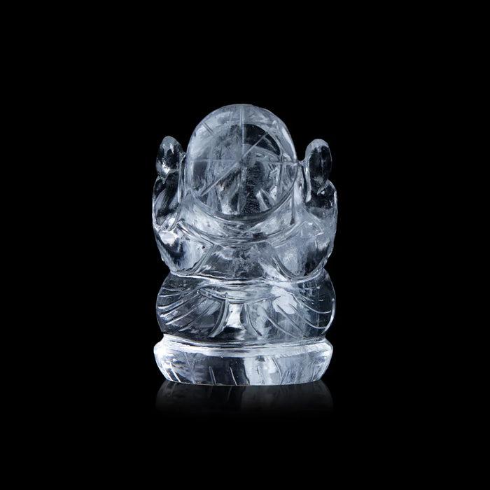Sphatik Ganesh Murti - 2.5 x 1.75 Inches | Ganpati Murti/ Spatik Vinayaka Statue For Wealth & Prosperity