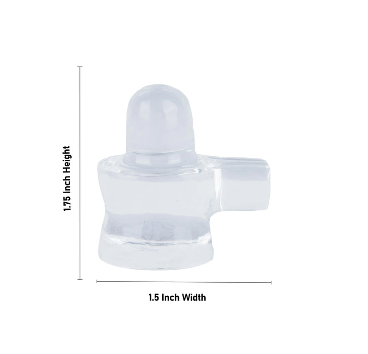 Spatik Lingam - 1.75 x 1.5 Inches | Spatika Shiva Lingam/ Spatika Shivling For Daily Worship