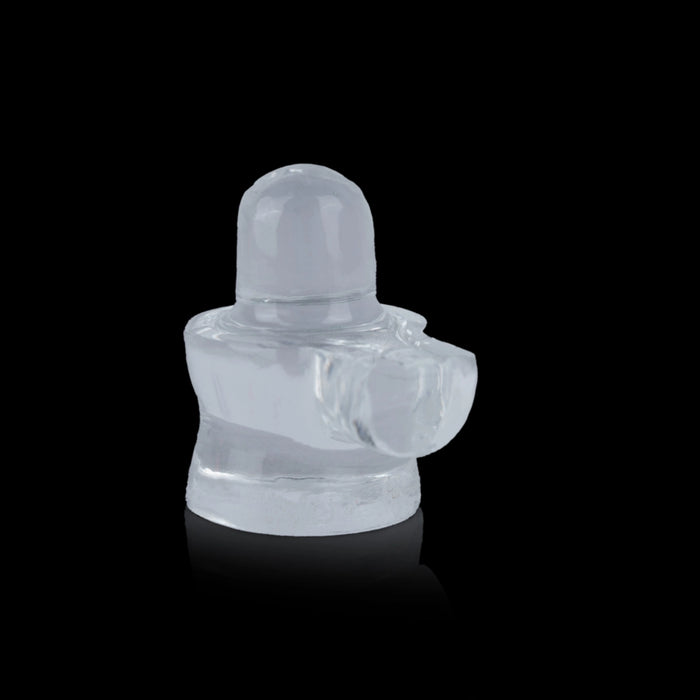 Spatik Lingam - 1.75 x 1.5 Inches | Spatika Shiva Lingam/ Spatika Shivling For Daily Worship