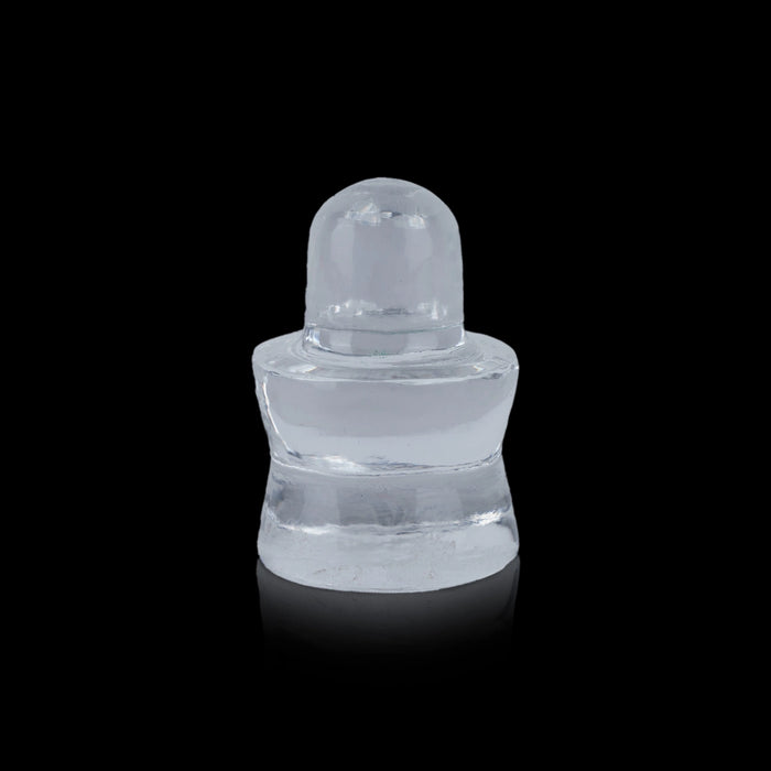 Spatik Lingam - 1.75 x 1.5 Inches | Spatika Shiva Lingam/ Spatika Shivling For Daily Worship
