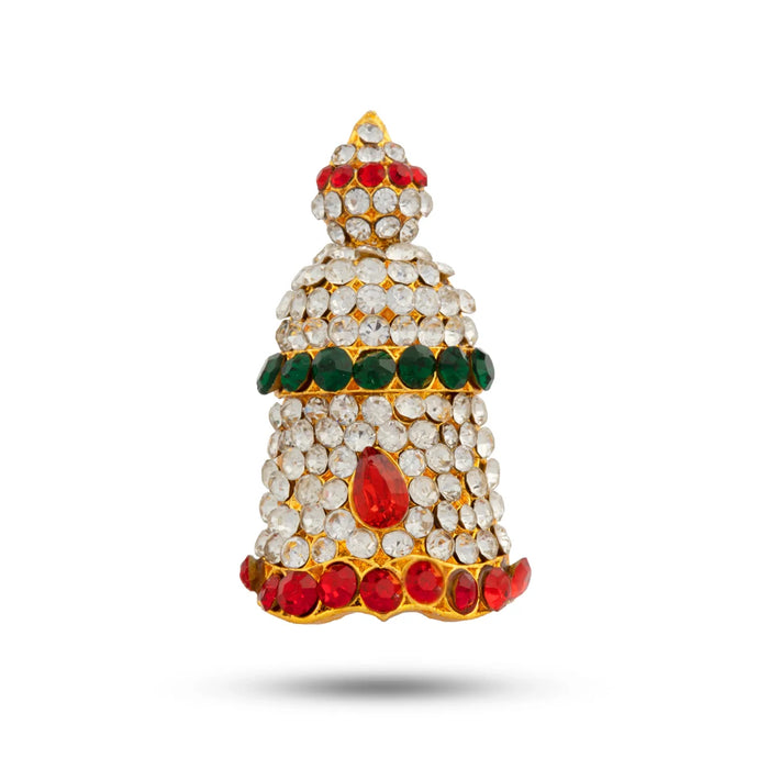 Stone Kireetam - 1.5 x 0.75 Inches | Half Crown/ Kiritam/ Mukut/ Jewellery for Deity