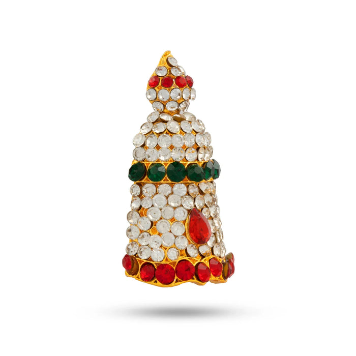 Stone Kireetam - 1.5 x 0.75 Inches | Half Crown/ Kiritam/ Mukut/ Jewellery for Deity