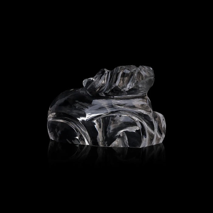 Nandi Idol - 0.75 X 1.25 Inches | Sphatik Nandi Murti/ Crystal Nandi Statue For Shiva Pooja