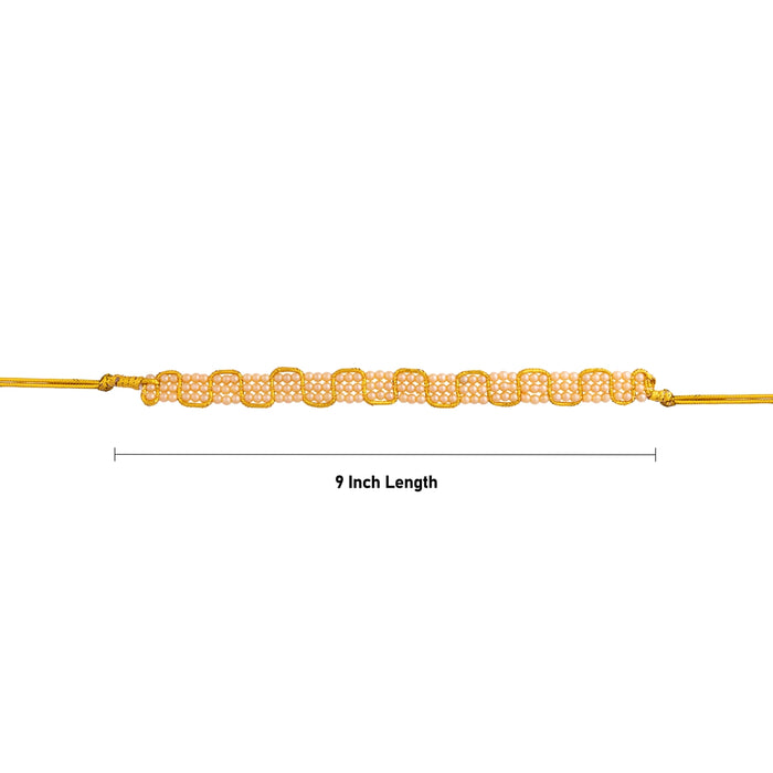 Hip Belt - 9 Inches | 3 Line Beads Jewellery/ Waist Belt/ Ottiyanam/ Artificial Belt For Deity Decor