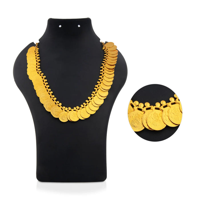 Kasumalai - 5 Inches | Coin Necklace/ Gold Polish Kaasu Malai for Deity