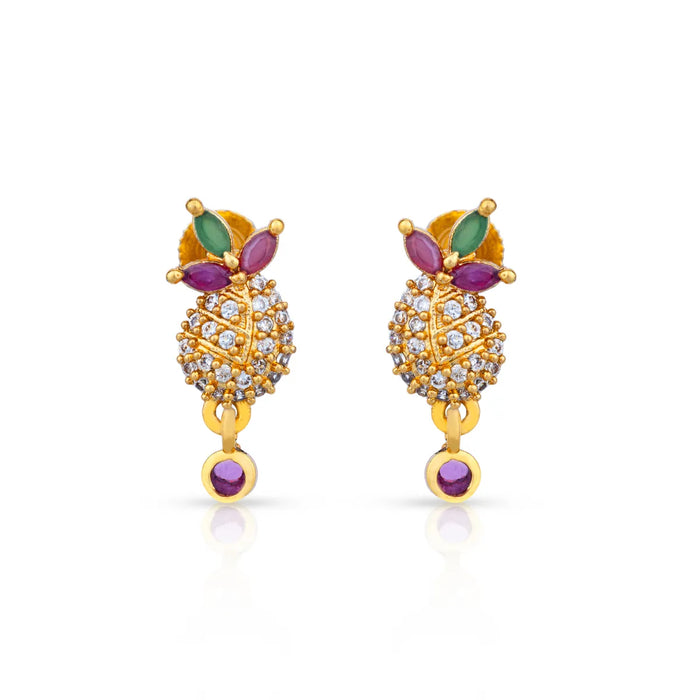 Stone Earring Pair | Pearl Earings/ Gold Polish Studs/ Ear Ring for Women