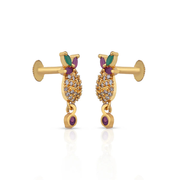 Stone Earring Pair | Pearl Earings/ Gold Polish Studs/ Ear Ring for Women