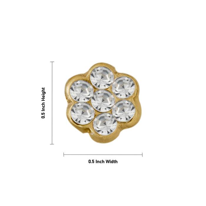Stone Bindi - 0.5 Inches | Stone Pottu/ Bindi With Stone/ Stone Tilak for Deity