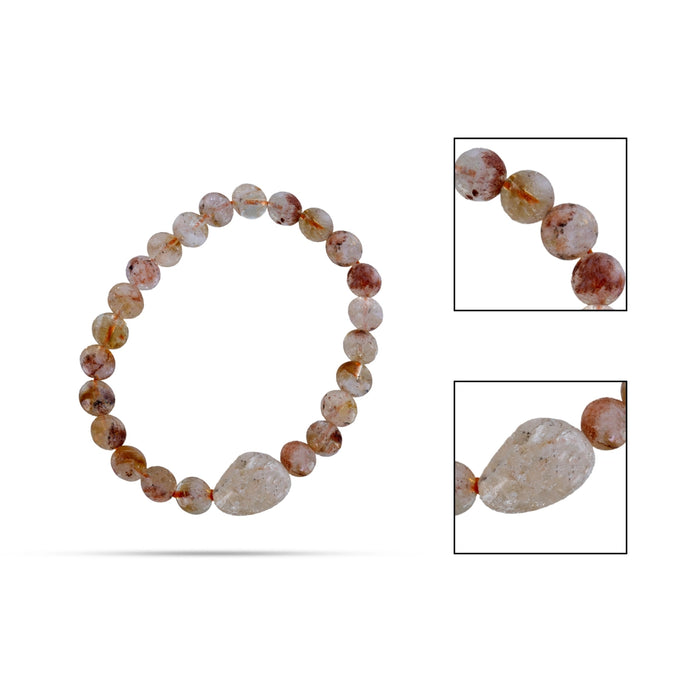 Citrine Bracelet - 2.5 Inches | Citrine Wrist Band/ Hand Band/ Middle Tumbled Bead Hand Jewellery
