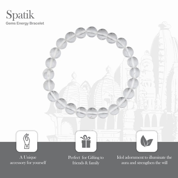 Spatik Bracelet - 3 Inches | Sphatik Stone Hand Band/ Crystal Sphatik Bracelet for Cooling Effect