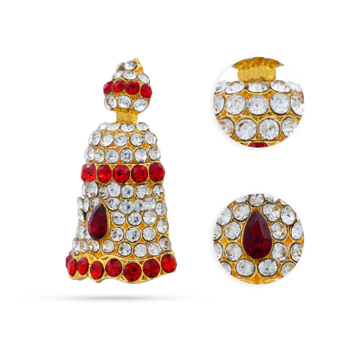 Stone Kireedam - 1 x 0.75 Inch | Half Mukut/ Crown/ Stone Jewellery for Deity