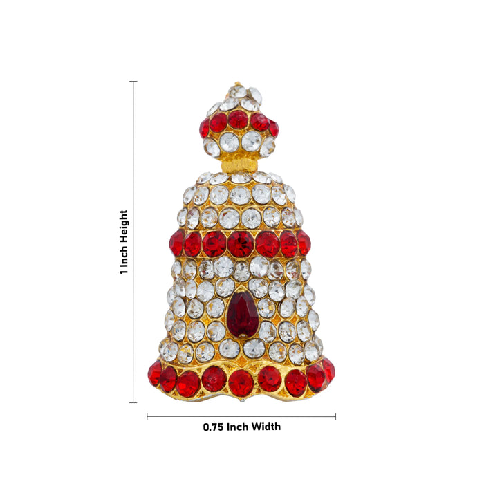 Stone Kireedam - 1 x 0.75 Inch | Half Mukut/ Crown/ Stone Jewellery for Deity