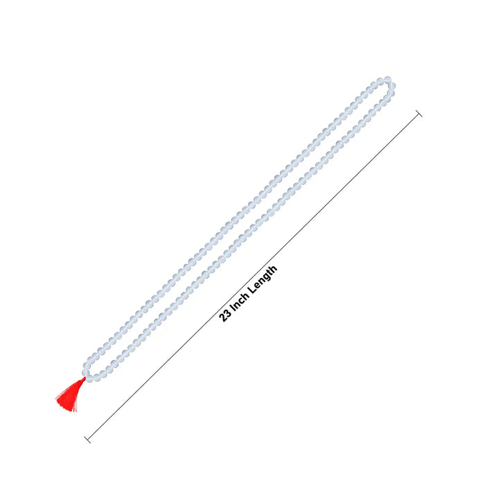 Sphatik Japa Mala - 23 Inches | 108 Beads / Clear Quartz Beads Mala / Prayer Mala For Chanting & Spiritual Use