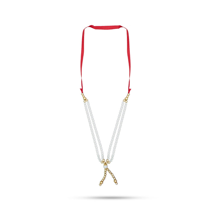 Moti Mala - 6 Inches | Pearl Garland/ Decorative Mala For God Idol, Pooja & Temple Decor