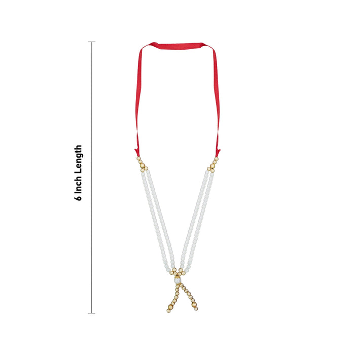 Moti Mala - 6 Inches | Pearl Garland/ Decorative Mala For God Idol, Pooja & Temple Decor