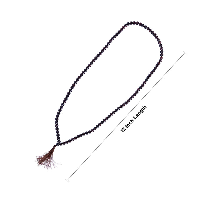 Garnet Mala - 12 Inches | 6 mm/ Garnet Mala Beads/ 108 Beads Crystal Mala For Meditation & Spiritual Practices