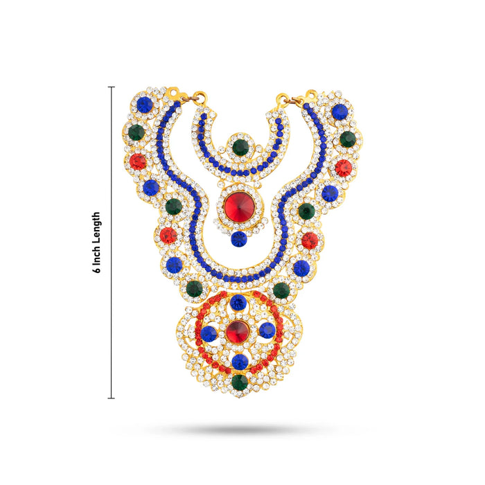 Stone Necklace - 6 Inches | Multicolour Stone Haram/ 2 Line Jewellery for Deity