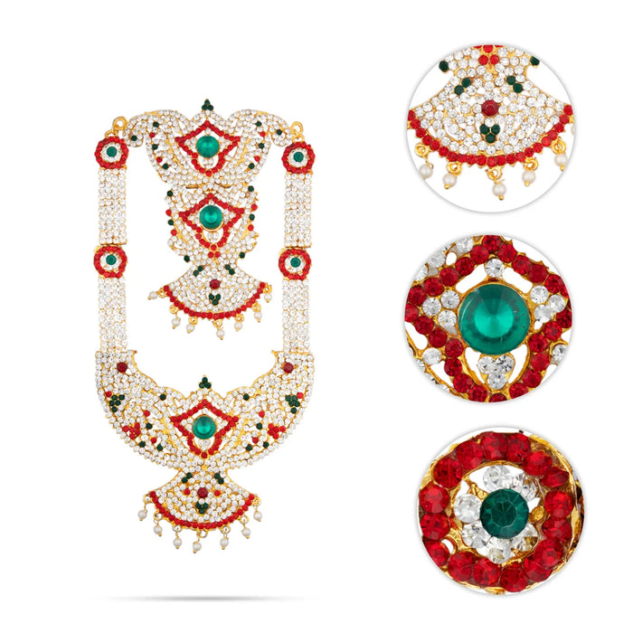 Stone Haram - 8 Inches | Multicolour Stone Jewellery/ Jewellery for Deity/ 130 Gms