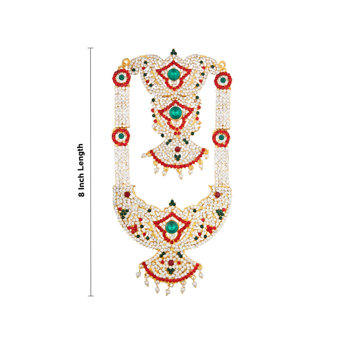 Stone Haram - 8 Inches | Multicolour Stone Jewellery/ Jewellery for Deity/ 130 Gms