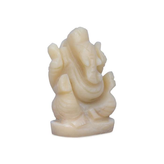 Ivory Ganesha Murti - 2.5 X 1.5 Inches | Ivory Vinayagar Stone Idol/ Ganpati Statue For Pooja