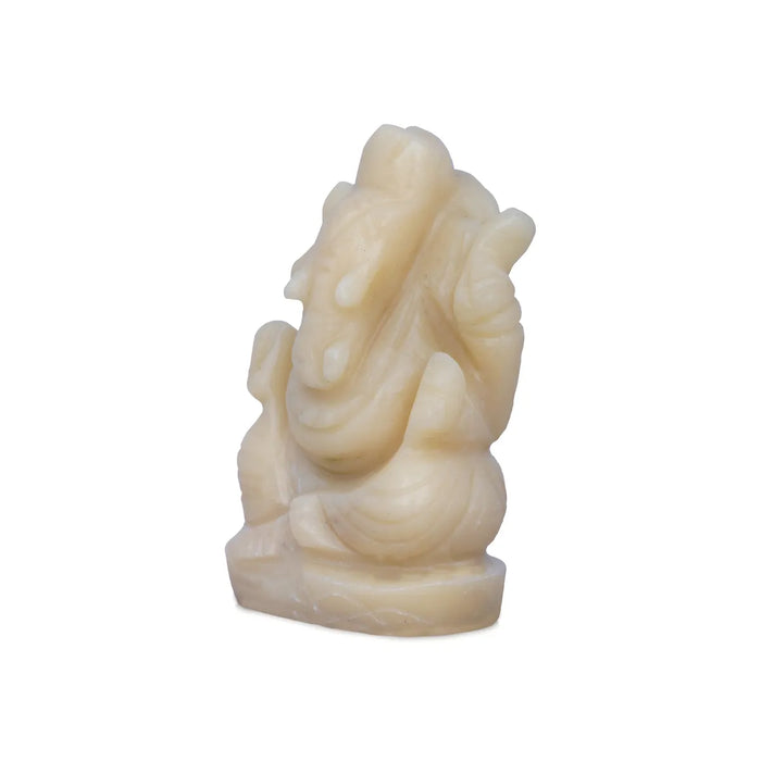 Ivory Ganesha Murti - 2.5 X 1.5 Inches | Ivory Vinayagar Stone Idol/ Ganpati Statue For Pooja