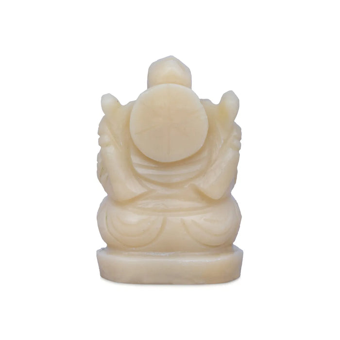 Ivory Ganesha Murti - 2.5 X 1.5 Inches | Ivory Vinayagar Stone Idol/ Ganpati Statue For Pooja