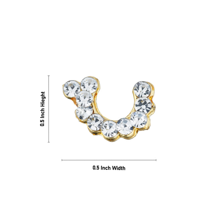 Nathu Bullaku - 0.5 x 0.5 Inches | Stone Nose Ring/ Mukuthi/ Stone Nose Pin for Deity