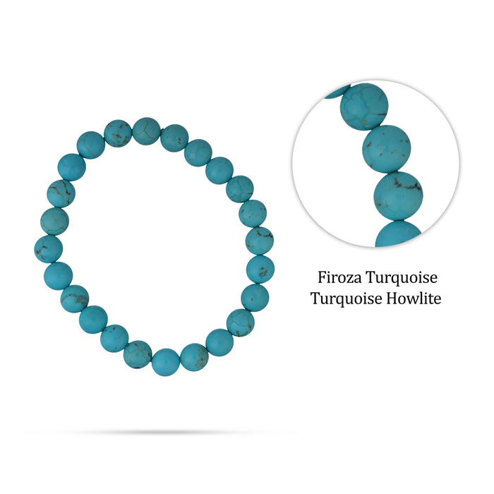 Firoza Turquoise Bracelet- 2.5 Inches | Howlite Turquoise Bracelet/ Turquoise Stone Bracelet For Positive Energy