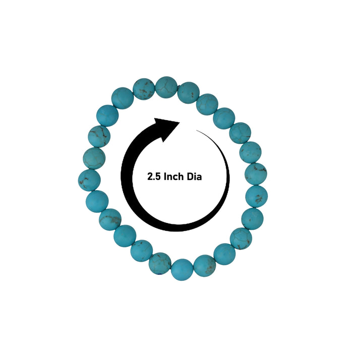 Firoza Turquoise Bracelet- 2.5 Inches | Howlite Turquoise Bracelet/ Turquoise Stone Bracelet For Positive Energy